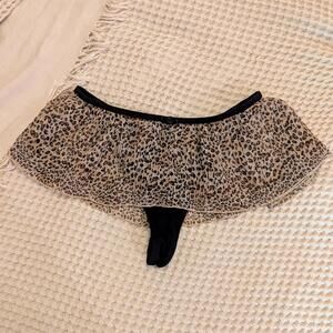 Leopard Print Skirted Thong